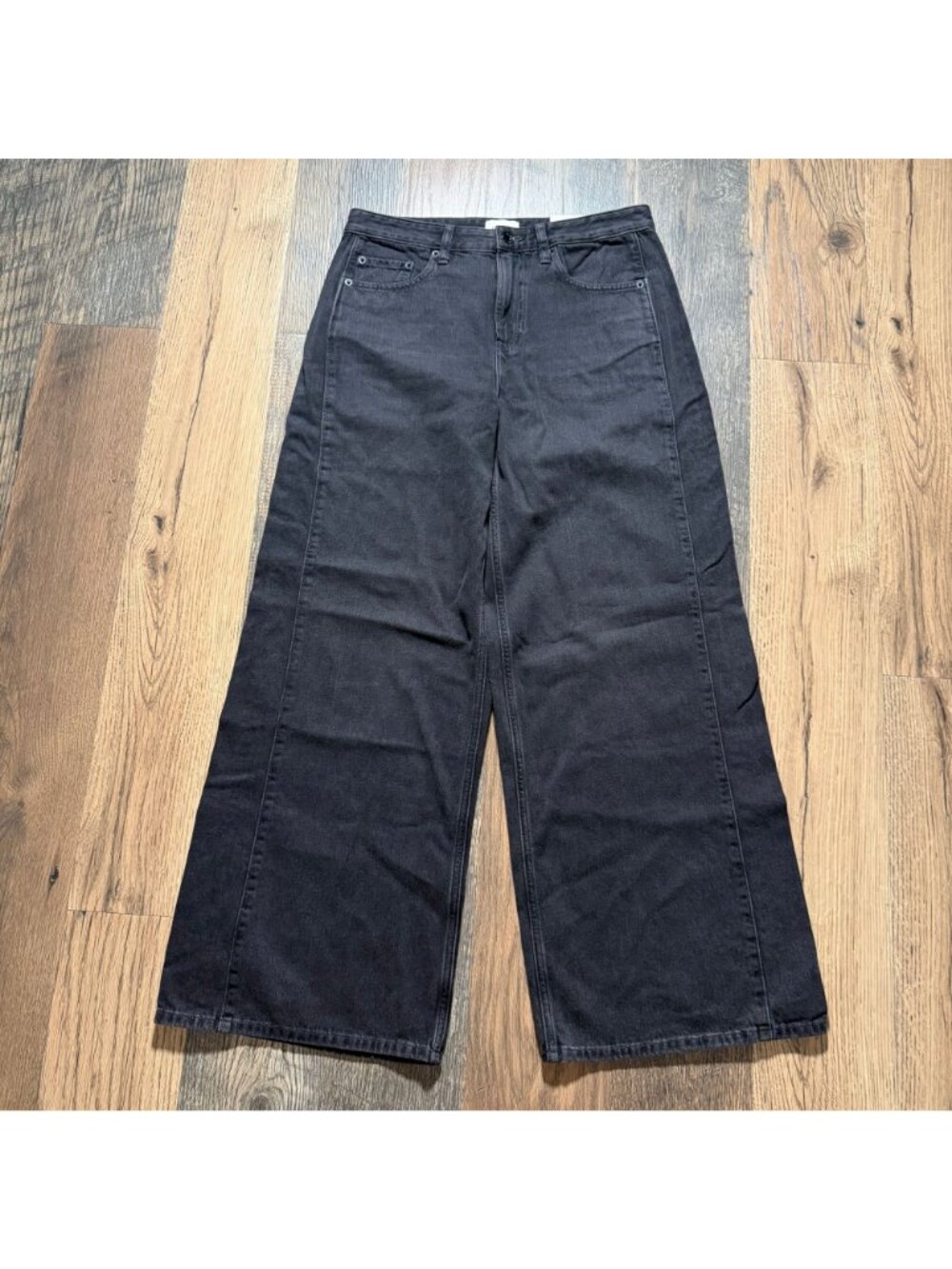 Everlane The Paneled Ultra Wide Leg Jean Twilight Washed Black Size 29R NWT - Picture 2 of 5